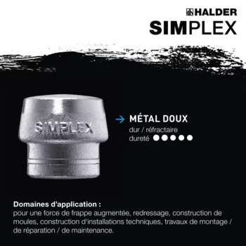                                             Maillets SIM­PLEX Nylon / metal doux; avec boîtier en fonte malléable renforcée et manche en fibre de verre
 IM0016834 Foto ArtGrp Zusatz fr
