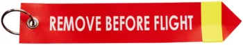 Warning Streamers with lettering "Remove Before Flight", with reflector