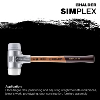                                             SIMPLEX soft-face mallets TPE-mid / superplastic; with aluminium housing and high-quality wooden handle
 IM0015125 Foto ArtGrp Zusatz en
