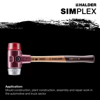                                             SIMPLEX soft-face mallets Plastic / soft metal; with cast iron housing and high-quality wooden handle
 IM0015151 Foto ArtGrp Zusatz en
