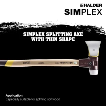 Hache á fendre SIMPLEX embout hache lisse, avec boîtier en fonte malléable  et manche en bois d'hickory - EH 3007.