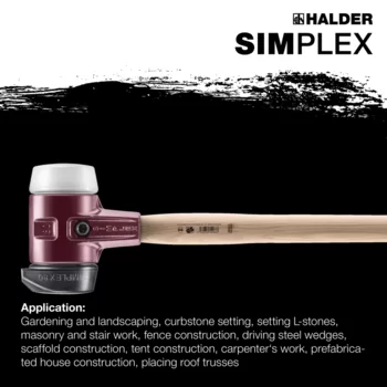                                             SIMPLEX sledge hammers Rubber composition with "Stand-Up" / superplastic; with cast iron housing and Hickory handle
 IM0015375 Foto ArtGrp Zusatz en
