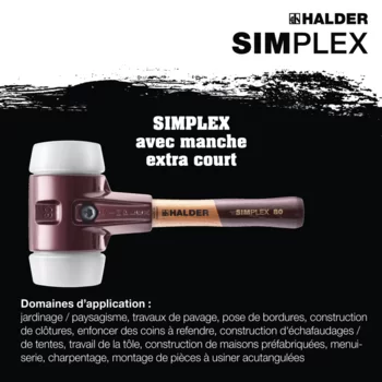                                             Maillets SIM­PLEX Superplastique ; avec boîtier en fonte malléable et manche en bois extra court de qualité
 IM0016891 Foto ArtGrp Zusatz fr
