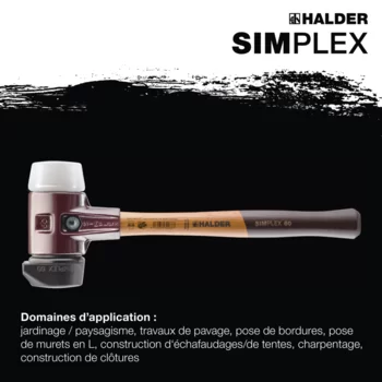                                             SIM­PLEX Plus Box Star­ter Kit SIMPLEX soft-face mallet D60, rubber composition with "stand-up" / superplastic as well as one TPE-soft and one TPE-mid insert plus bottle opener
 IM0016952 Foto ArtGrp Zusatz fr
