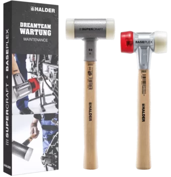                                             Promotional Box Dreamteam Maintenance SUPERCRAFT soft-face mallet with hickory handle and BASEPLEX soft-face mallet, cellulose acetate / nylon
 IM0013296 Foto Uebersicht

