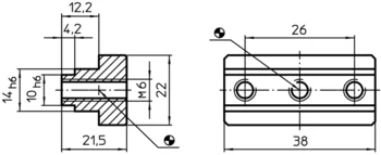                                             Lar­dons d'a­dap­ta­tion et de cen­trage des blocs système V40/V70
 IM0000959 Zeichnung
