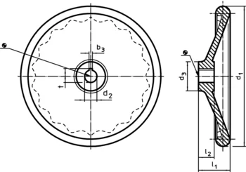                                             Disc-Type Handwheels DIN 3670
 IM0001766 Zeichnung
