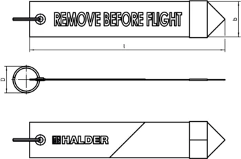                                            Flammes aé­ro­nau­tiques avec marquage "Remove Before Flight", avec reflecteur
 IM0012911 Zeichnung
