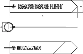                                             Flammes aé­ro­nau­tiques avec marquage "Remove Before Flight"
 IM0012912 Zeichnung

