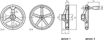                                            Handwheels DIN 950 light metal
 IM0006158 Zeichnung en
