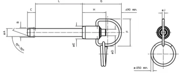                                             Ball Lock Pins with Ring Handle single acting - comply with NAS / MS17987
 IM0010676 Zeichnung en
