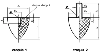                                             Tampons butée caoutchouc paraboliques
 IM0000816 Zeichnung fr
