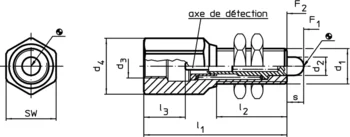                                             Pous­soirs de dé­tec­tion avec adaptation pour l'intégration d'un capteur
 IM0001072 Zeichnung fr
